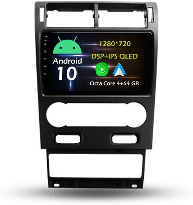 9'' Android Car Stereo Radio fits Ford Mondeo 3 2000-2007 Octa Core Android 10.0 Touchscreen Headunit supports GPS Navigation Carplay Android Auto Bluetooth DSP SWC USB AHD Backup Camera-4+64