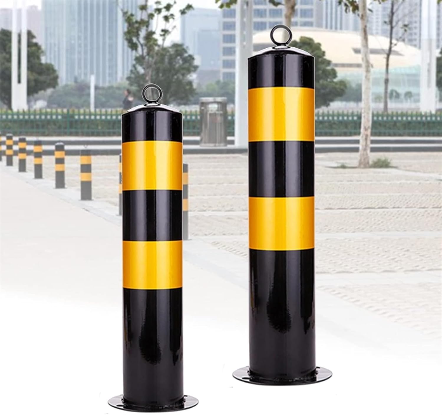 Parking Bollards Concrete in, Security Posts for Driveways Parking Bollards Barrier Car Security Reflective Tape Security Posts for Driveways (Color : 2X, Size : 55cm)