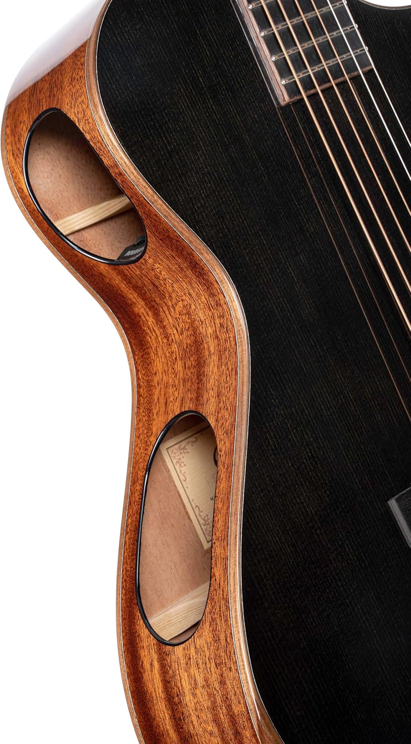 Cort Masterpiece Series Modern Black A/E Guitar With Case