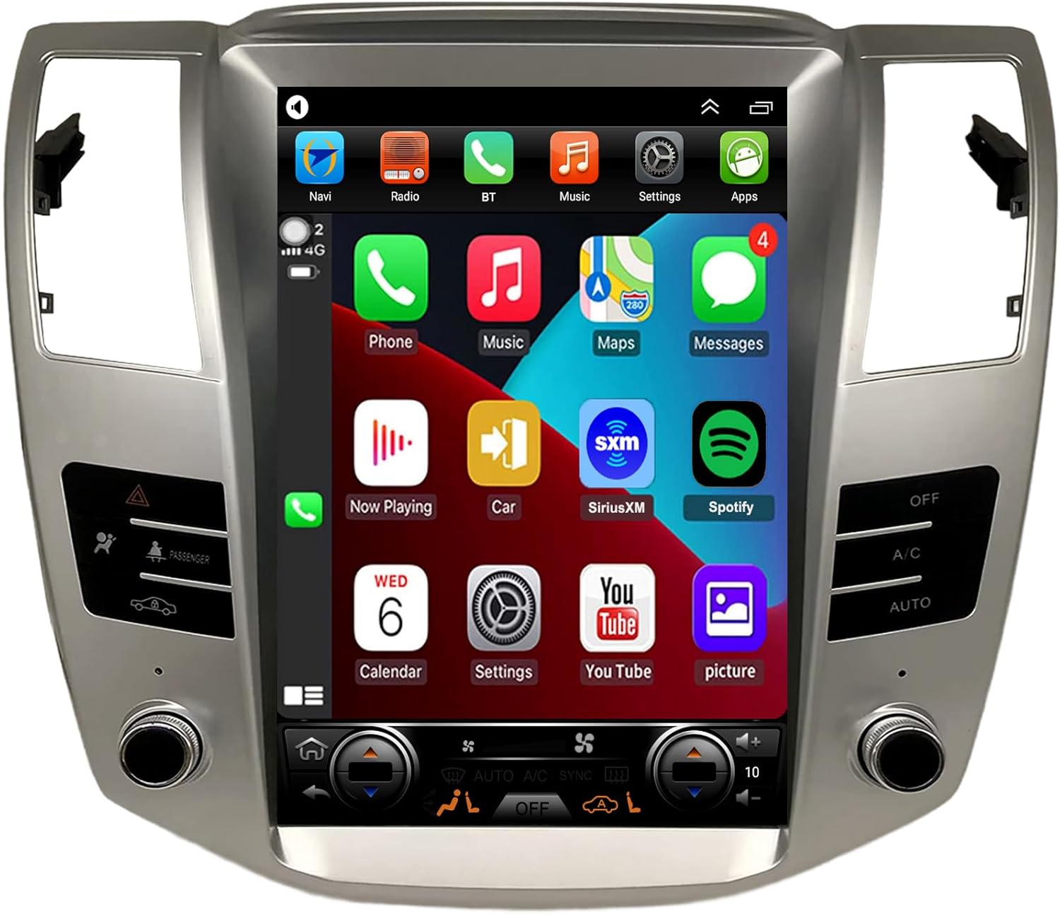 for Lex RX330 RX350 Radio Upgrade 2004 2005 2006 2007 2008 2009,8core Stereo System,12.8inch Touch Screen,Carplay and Android Auto,Free Camera,Keep SWC