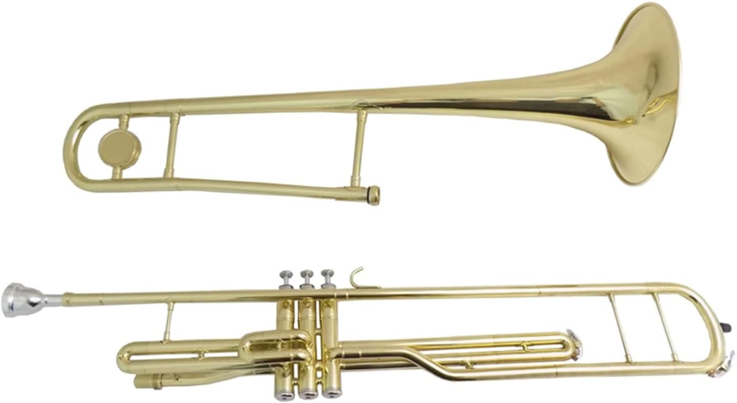 TSTS Bb Piston Trombone Musical Instruments B Flat Trombones Brass with Case Mouthpiece Beginner Trombone