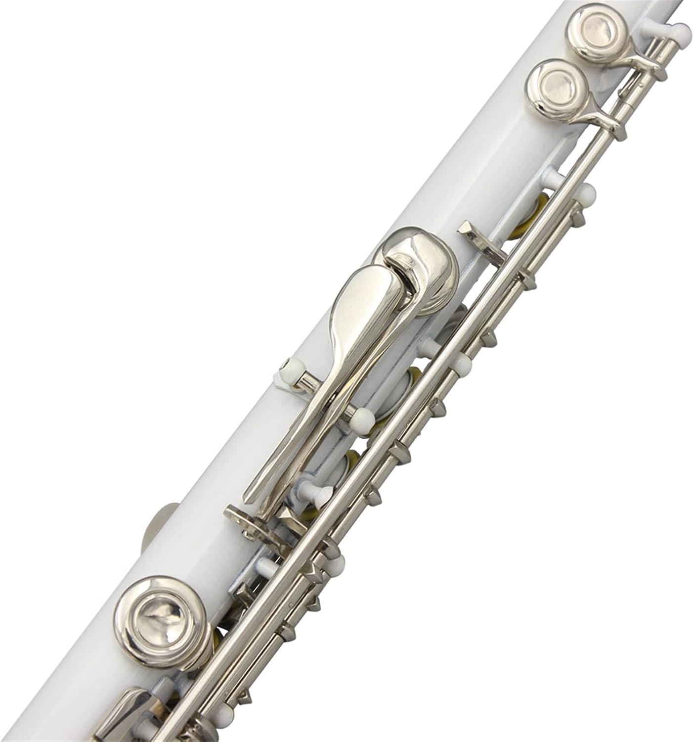 Flute White 16 Holes C Tone Flute with E Key Woodwind Instrument Closed Key Cupronickel Tube Flute with Box Flutes Musical Instruments