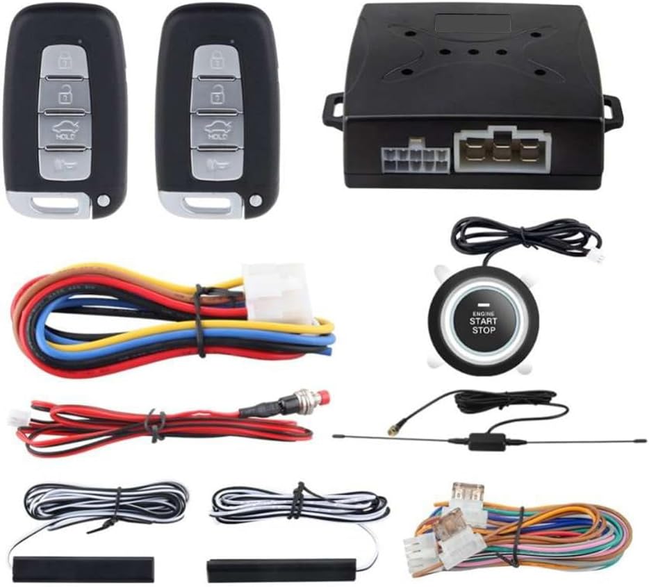 MACHSWON Car Keyless Entry System PKE Mode Remote Control Intelligent Alarm System Central Locking Engine Start and Stop Button Universal for 12V Cars