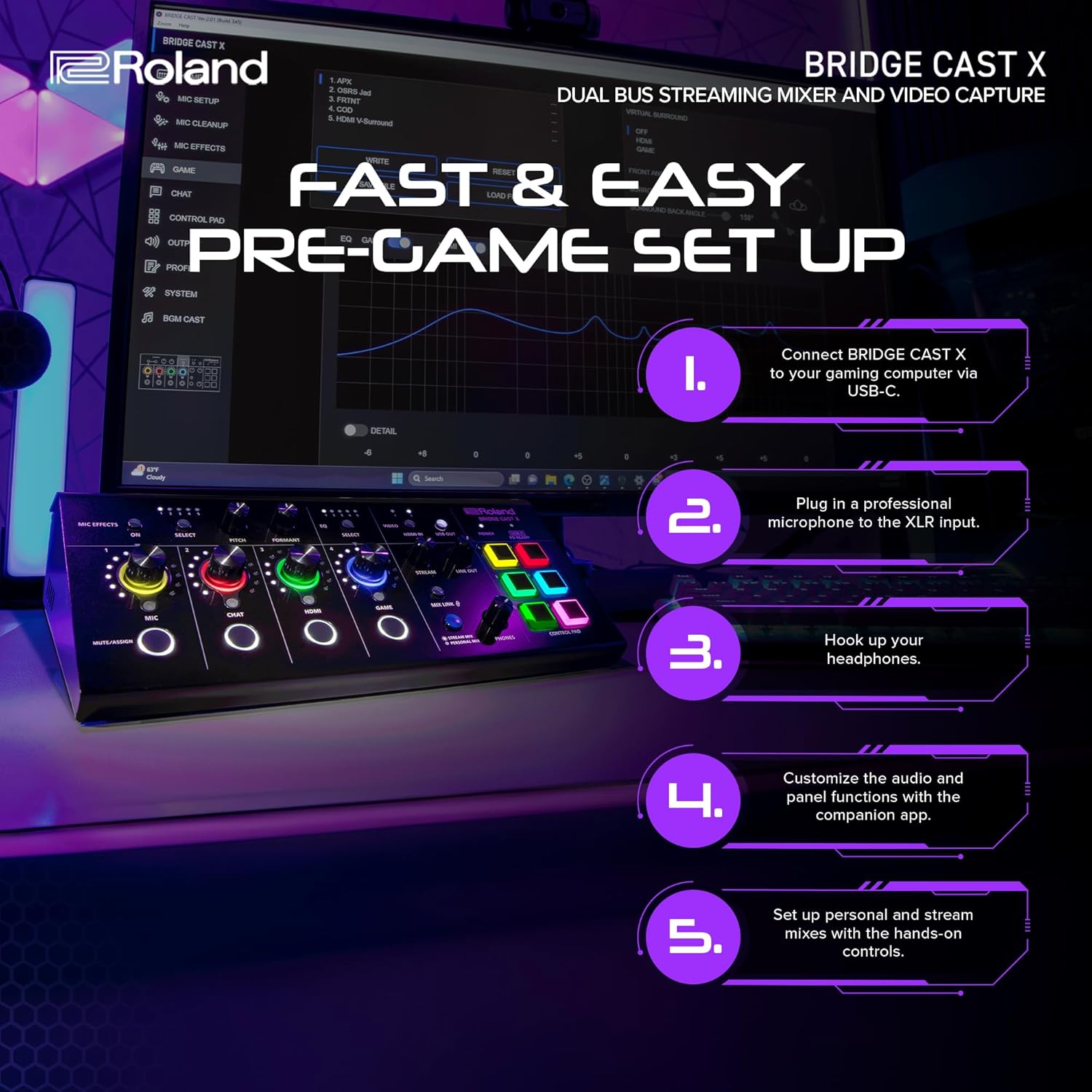 Roland Bridge Cast X Dual-bus Pro Streaming Mixer