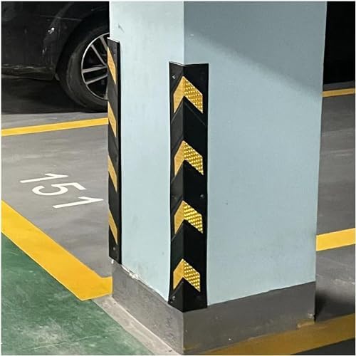 Car Parking Protector Corner Guards Wall Corner Guard For Parking Garages, Reflective Wall Corner Protector With Yellow Strips, Rubber Column, 1cm Thick for Garages and Warehouses (Color : Yellow, Siz