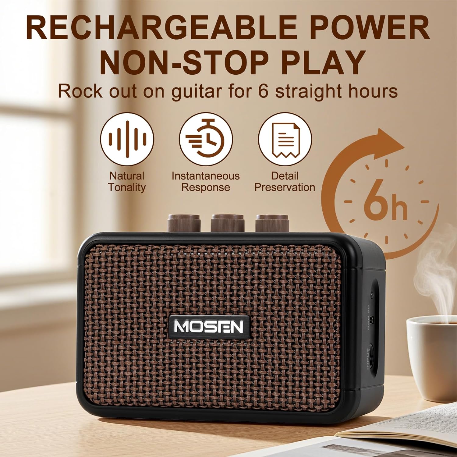 Mosen 39 Inch Electric Guitar with HSS Pickups & Single-Coil Tremolo System - with 5W Amp, Techwood Fingerboard, C-Shaped Satin Neck, All Accessories Included Gig Bag, Tuner, String, Capo, Strap