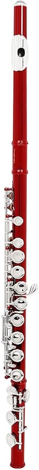 Flutes 16 Holes C Key Flute Cupronickel Red Transverse Flute Woodwind Instrument with Case