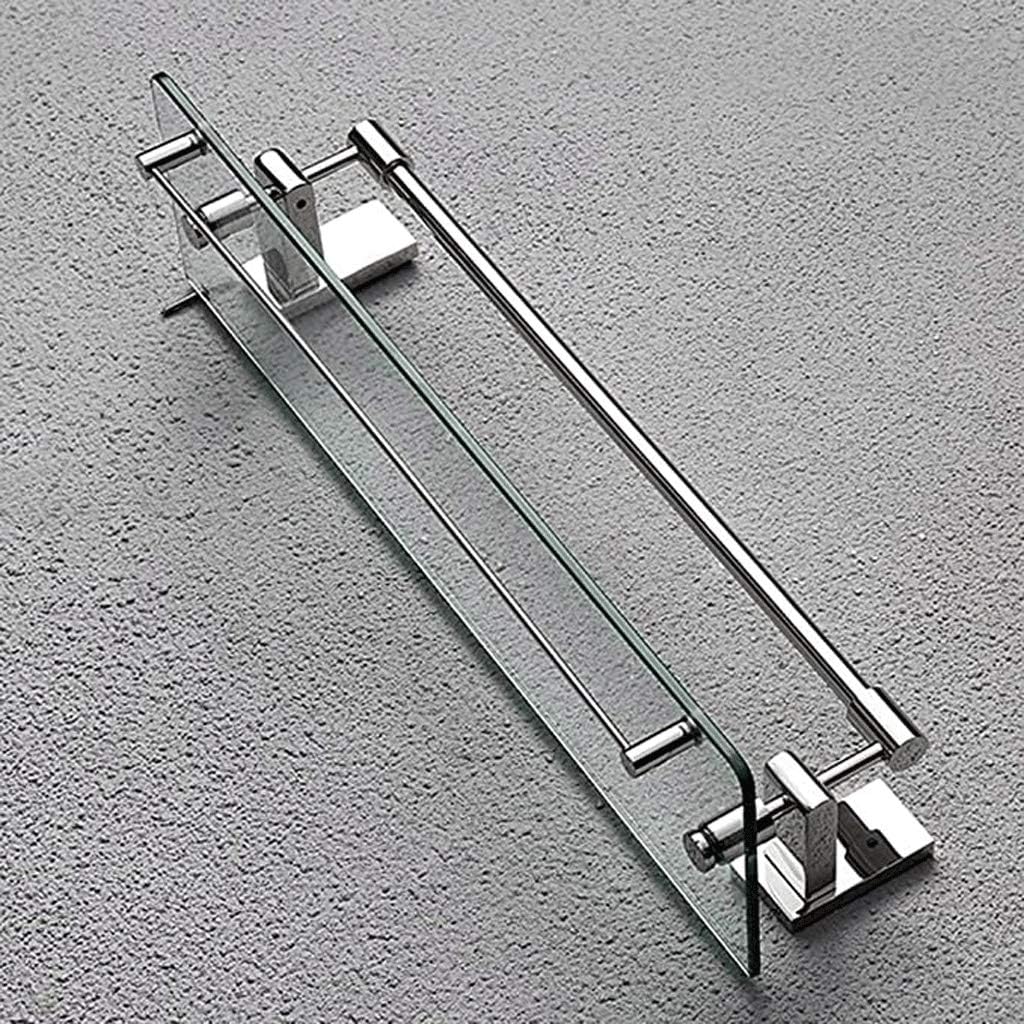 Bathroom Glass Corner Shelf with Towel Bar Wall Mount Extra Thick Tempered Glass Rack