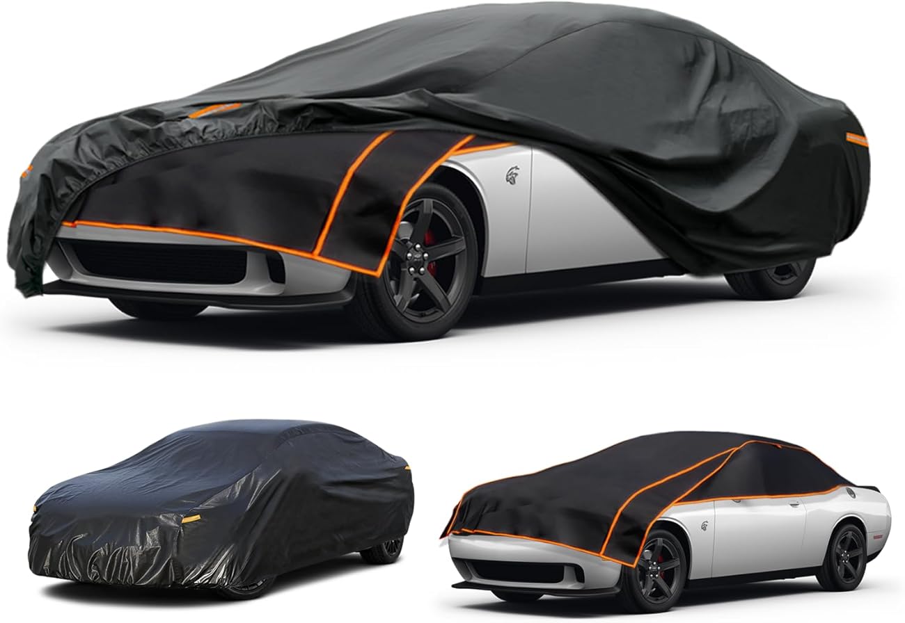 Kayme Hail Protector Car Cover, Anti Hail Multilayer Thickened Full Car Cover,Outdoor Waterproof All Weather Custom Fit Dodge Challenger, Pontiac Firebird, Ford Thunderbird etc
