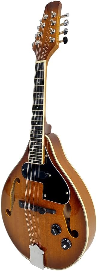 Electric Acoustic Mandolin A Style 8 String, Mahogany Body w/Built-in Pickup – Full Kit for Stage, Studio & Home (Includes Gig Bag, Audio Cable, Strap & Picks)