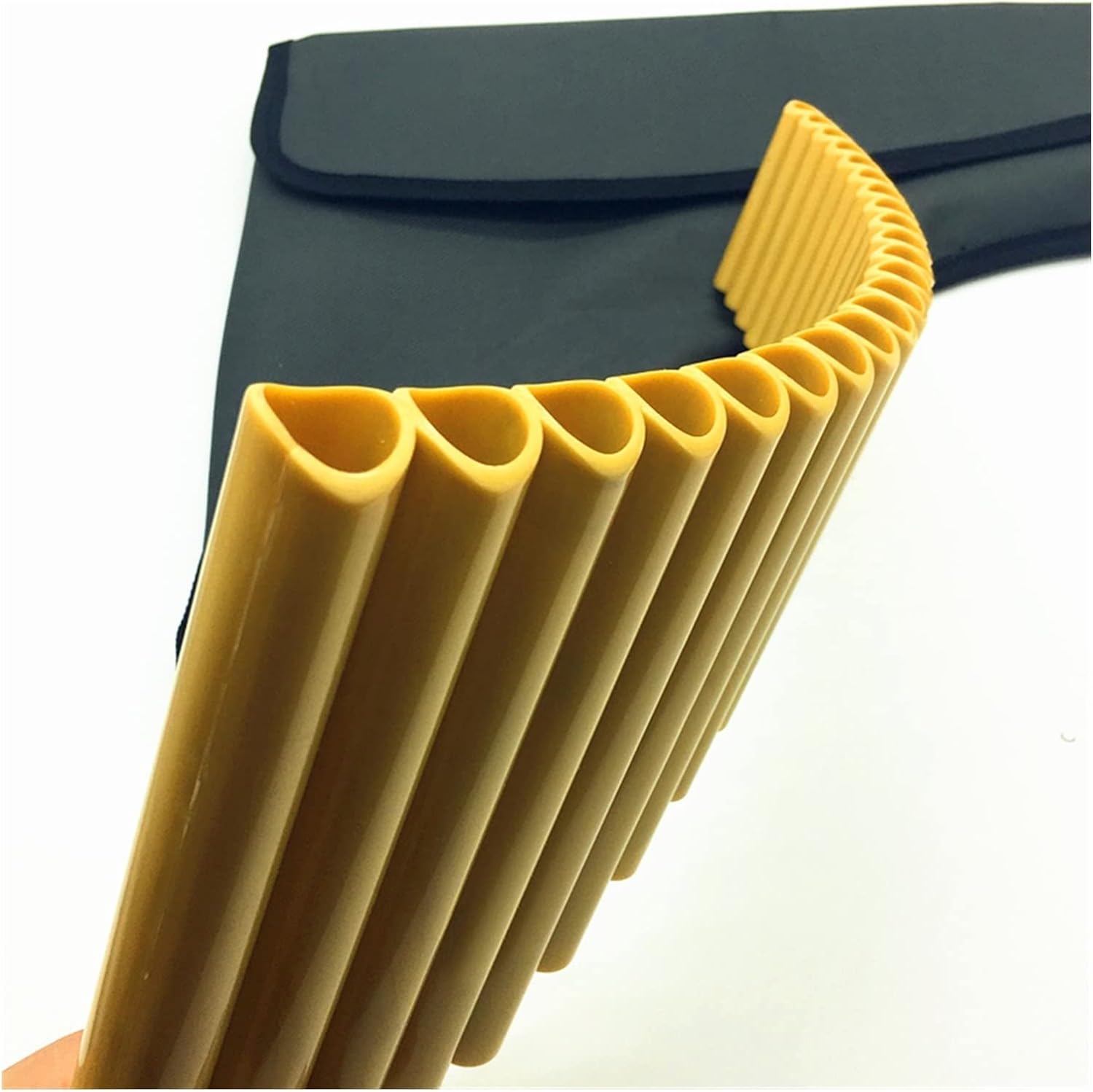 22 Pipe ABS Plastic Panpipe G Key Panflute Right/Left Handmade Woodwind Musical Instruments (Color : Golden Left Hand)