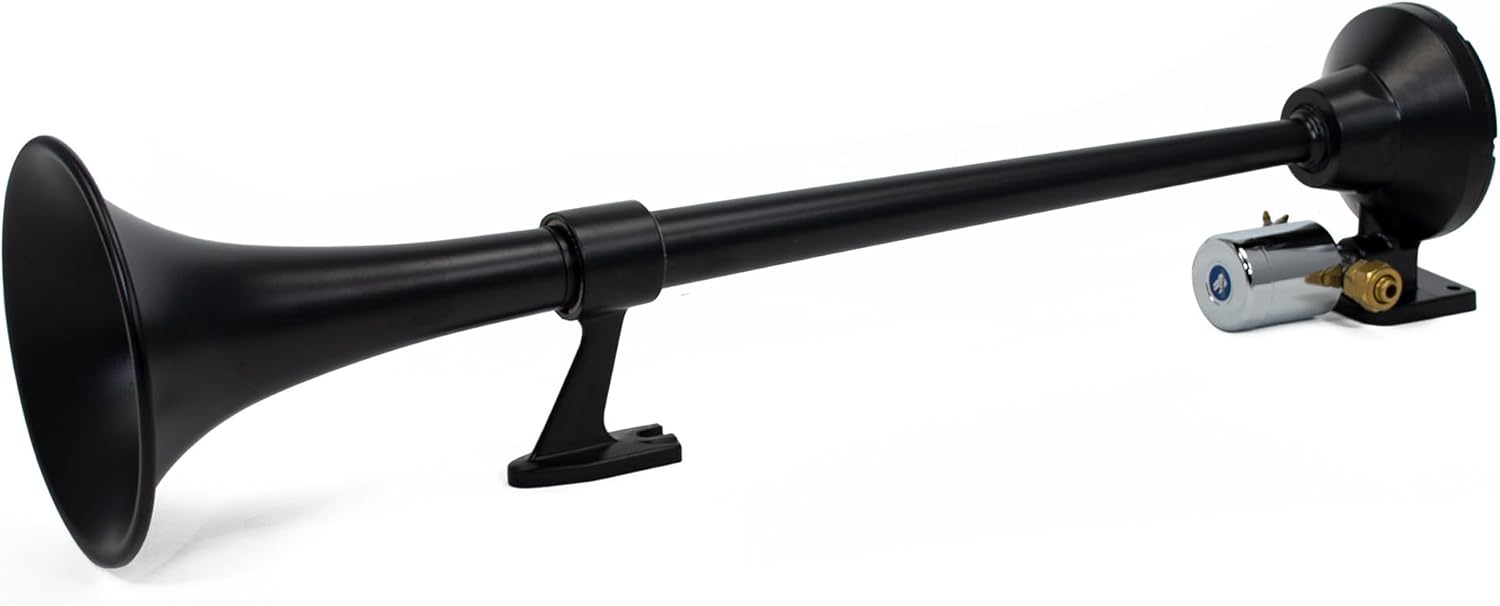 HornBlasters Mini-Tug 12/24 Volt Air Horn Only - Single Trumpet - Deep Sound - Efficient on Air