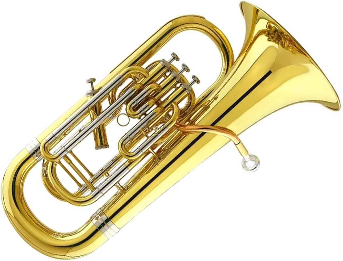 Bb Major 3+1 Upright Key Euphonium Phosphor Bronze Mouthpiece White Brass Tone Changer Euphonium All-brass Instrument