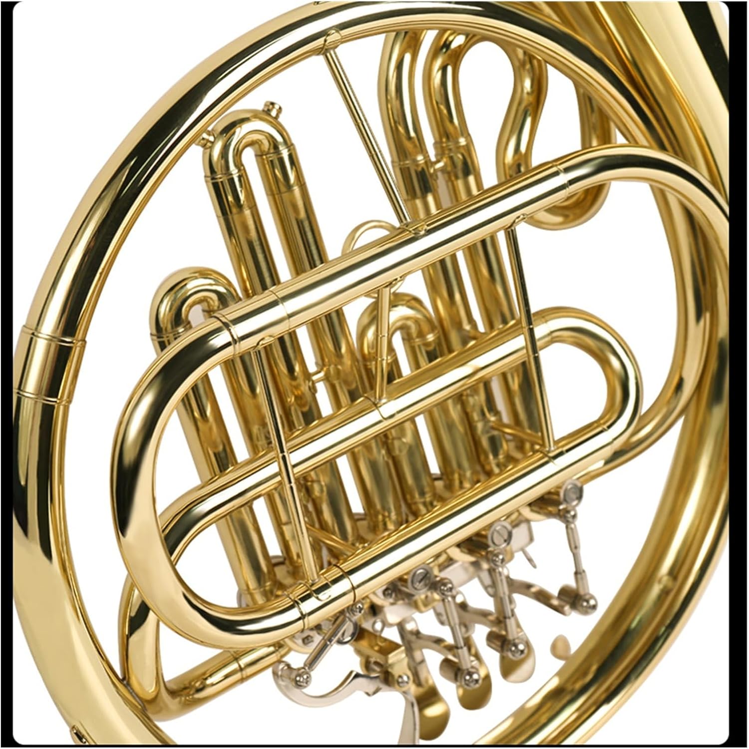 B flat 4 key single row French horn brass instrument