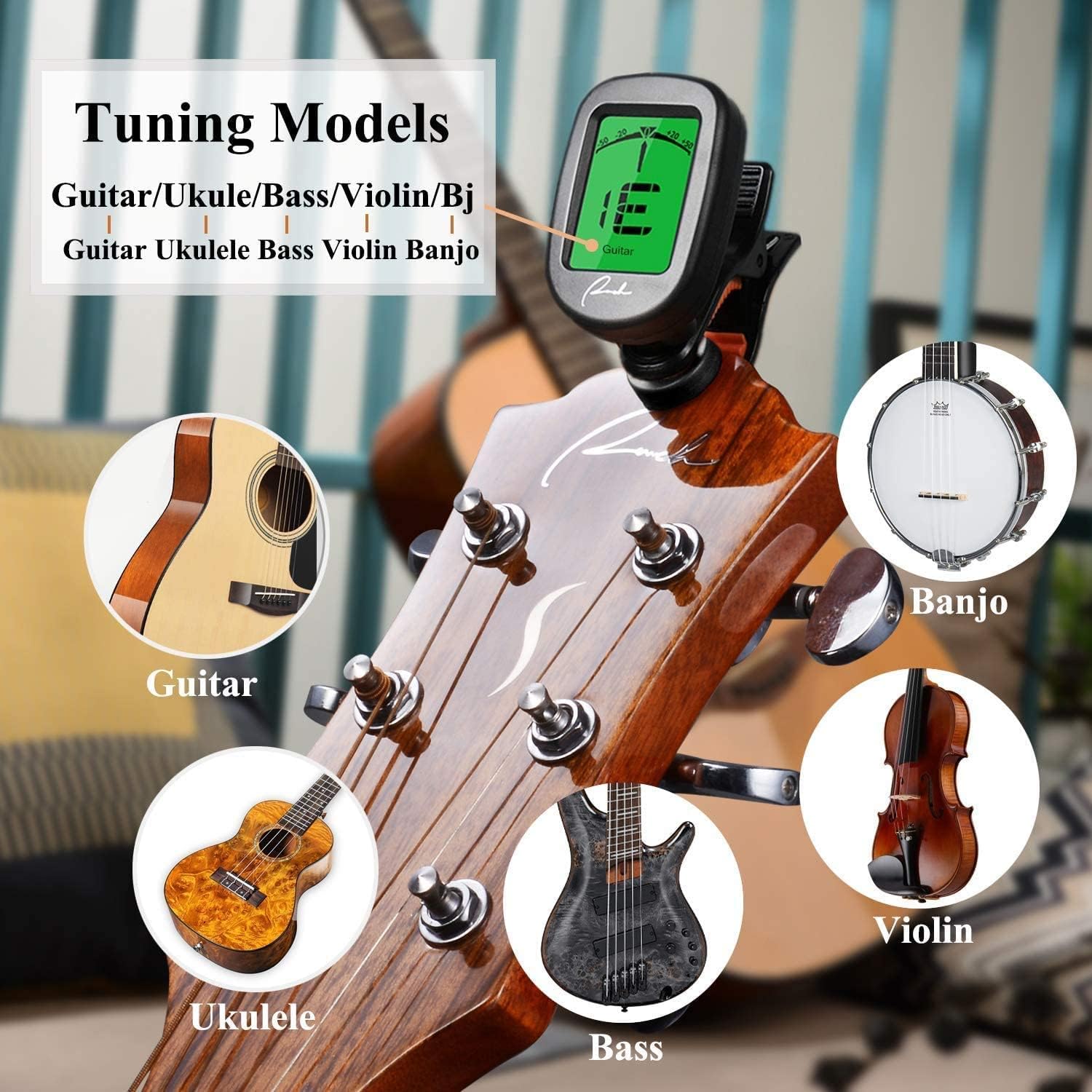 Ranch Concert Ukulele 23 inch Classical ukelele with 12 Online Lessons Beginner Ukalalee Pack Bundle Ukele Gig bag- Clip On Tuner for Acoustic Electric Guitar Ukulele Violin Bass Banjo-Classical Black