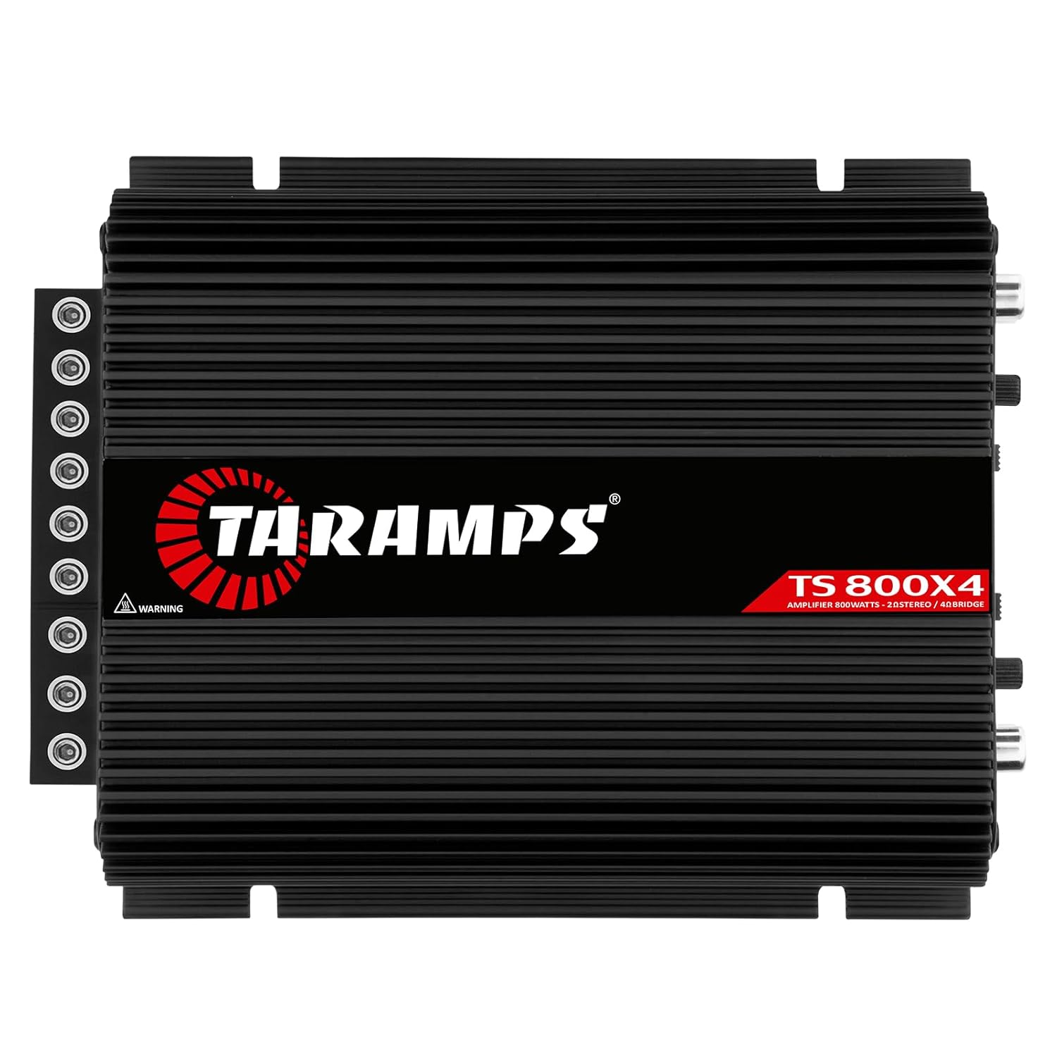 Taramps TS 800x4 2 Ohms Black Multichannel Stereo Amplifier 800 Watts Rms, 4 Channels, Full Range, Car Audio Digital 2 Bridged Channel, Crossover High/Low Pass, with RCA and Automatic High Level Input