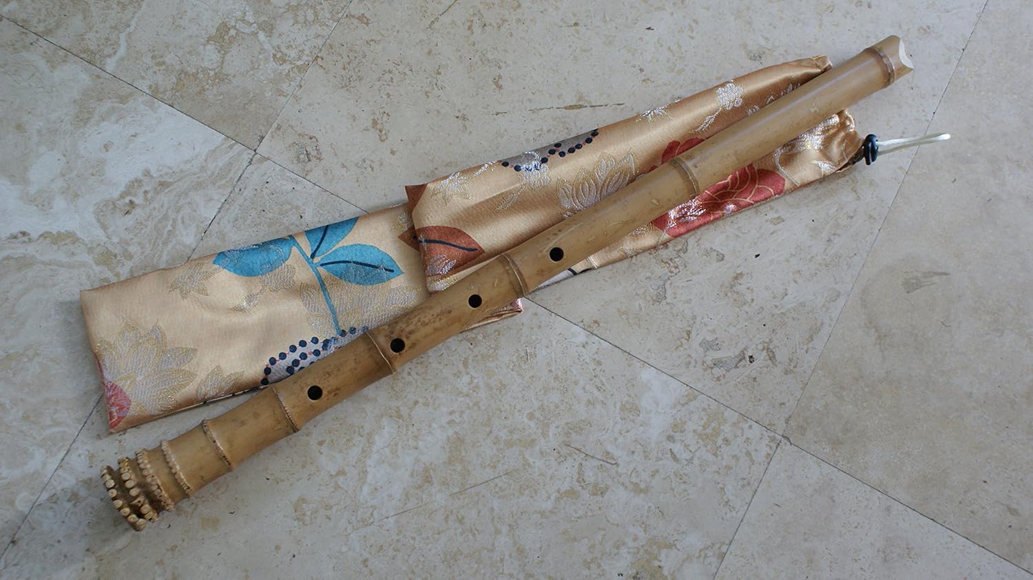 2.3 Pentatonic Shakuhachi with Root End 5 Holes Kinko Wudaguji inlet with buffalo horn flake- Traditional Zen Instrument