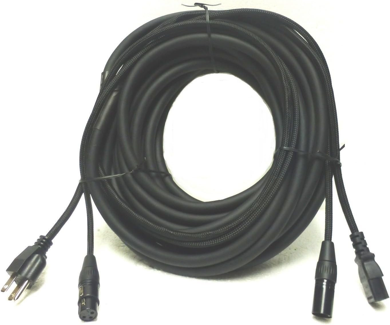 Lase 50 Ft / 15.2M Siamese Cable AC Power & XLR Audio Cable for Power Speakers