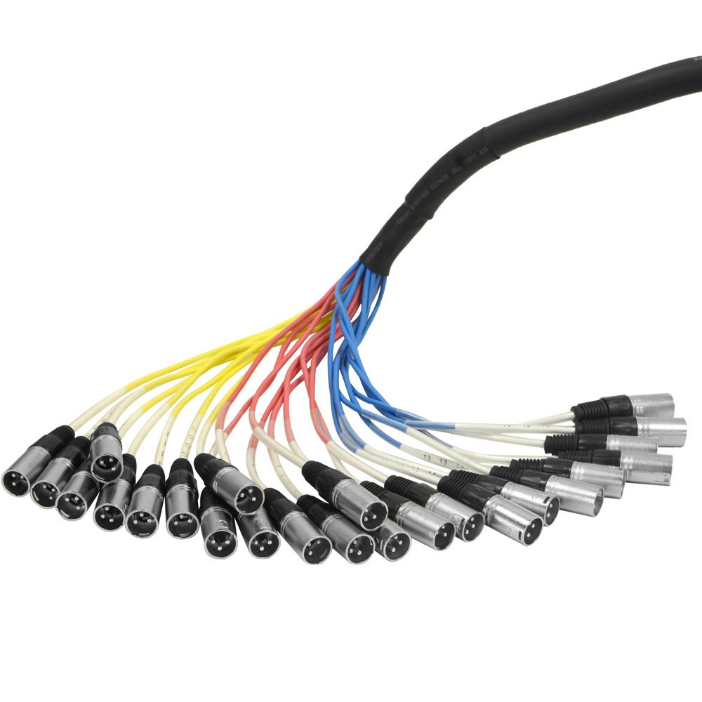 Seismic Audio - SARLX-24x25-24 Channel XLR Color Coded Mutil-Patch Snake Cable 25 Feet - Pro Audio