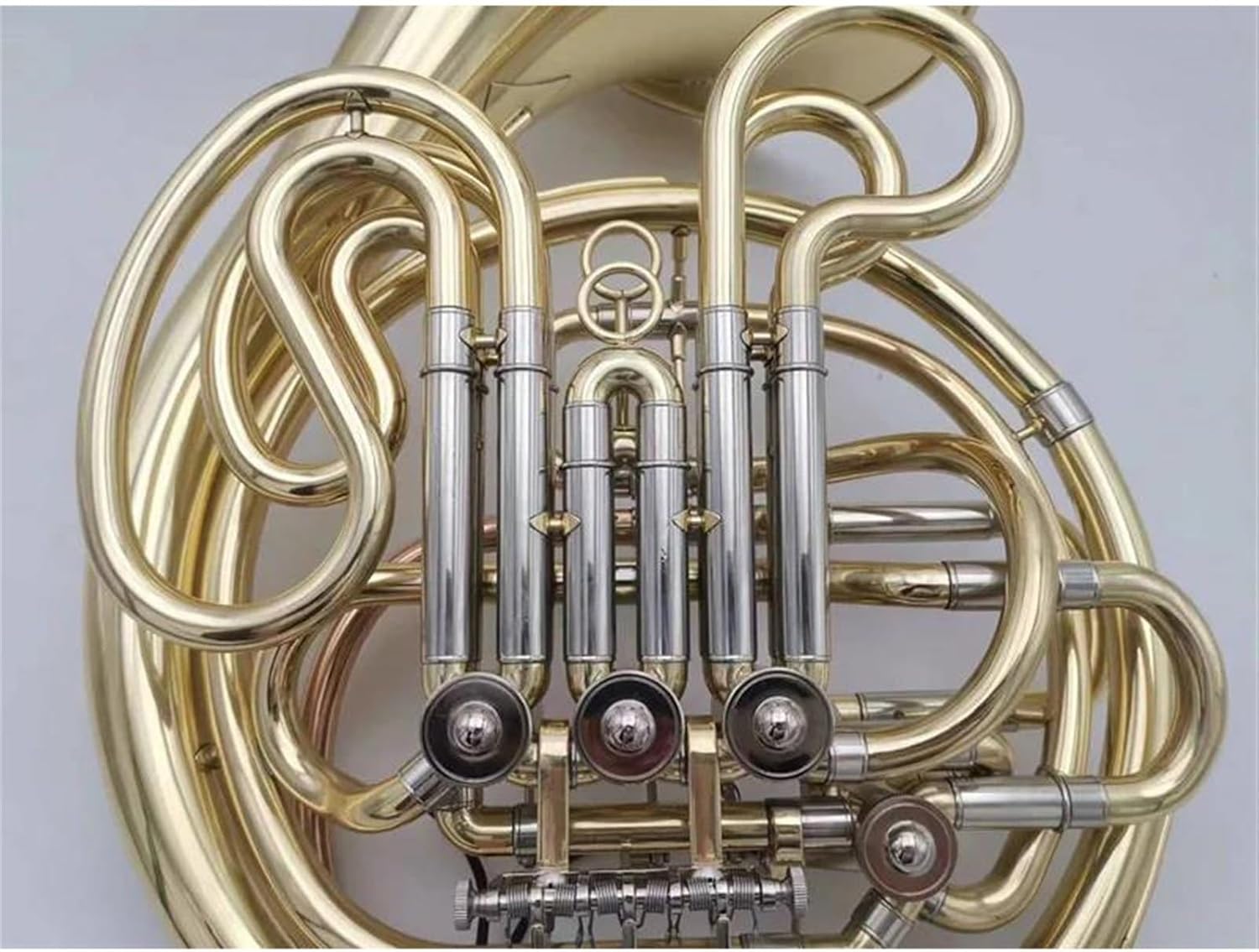 Brass French Horn French Horn Double 4 Keys F/Bb Brass Musical Instrument With Case