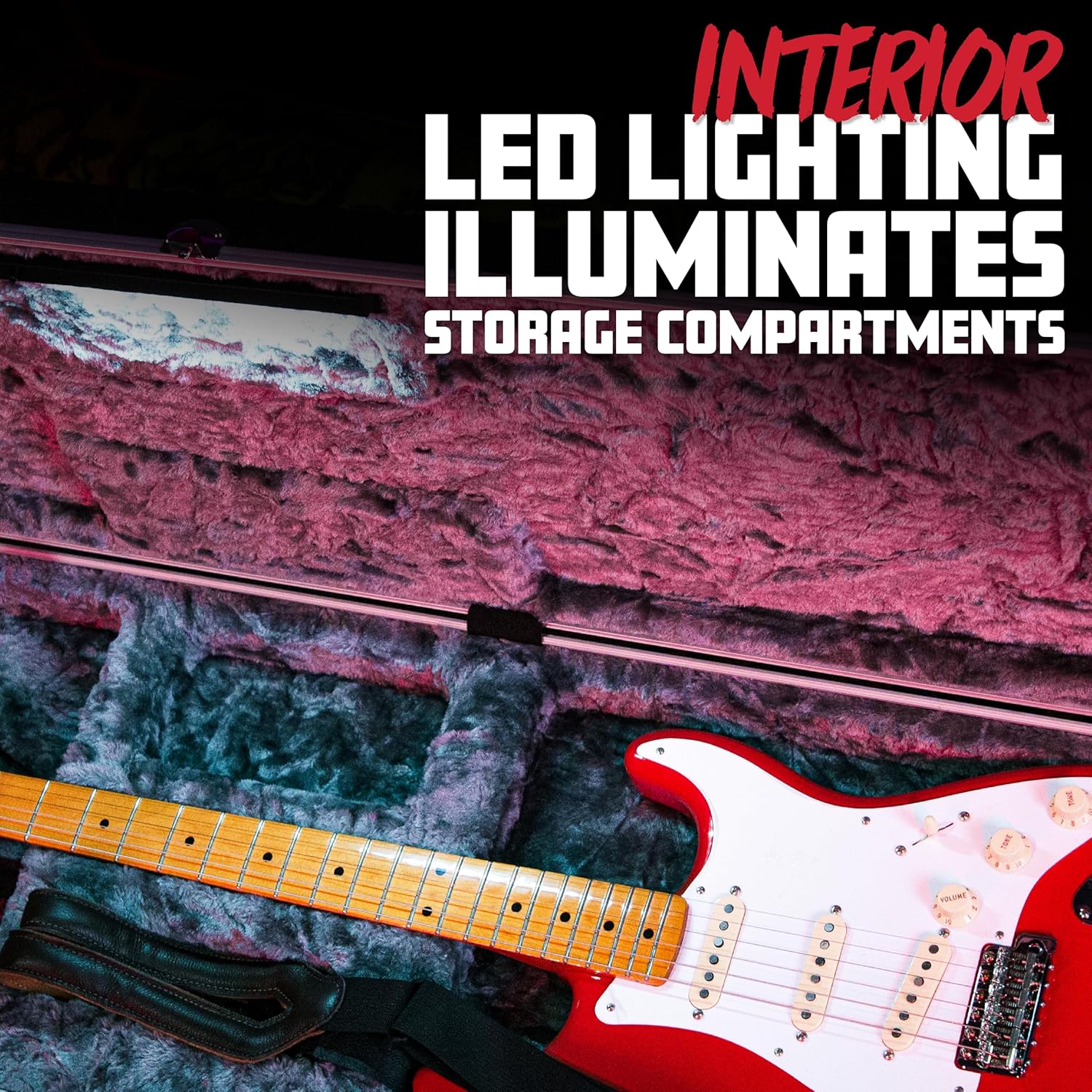 Gator Cases Deluxe ABS Molded Case for Bass Guitars with Internal LED Lighting (GC-ELECTRIC-LED)