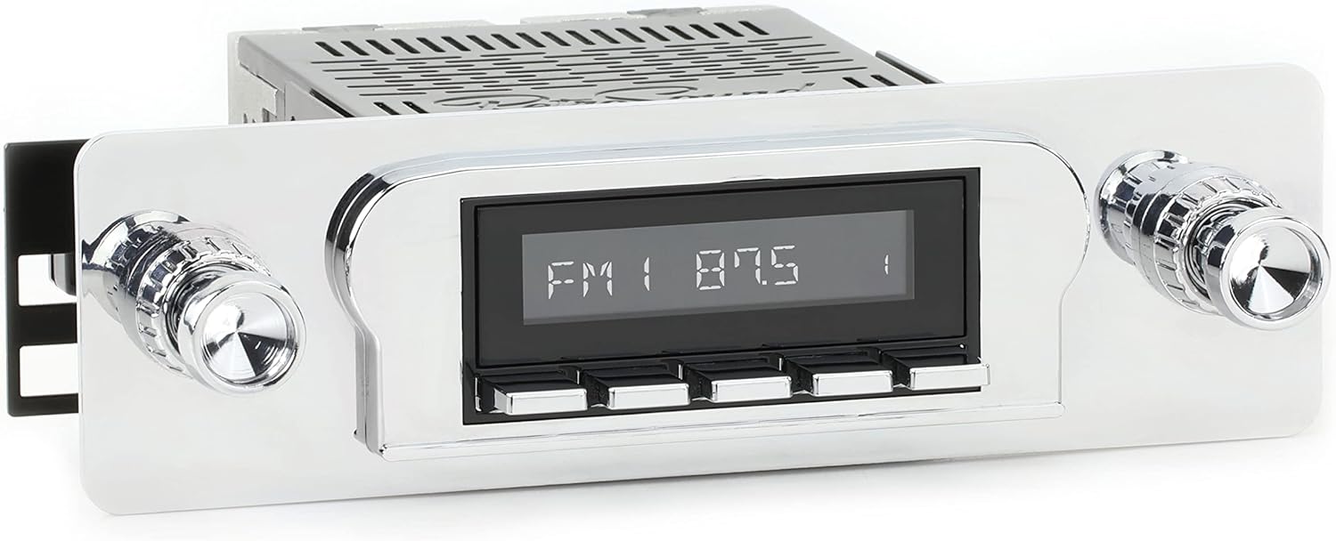 RetroRadio Compatible with 1960-61 Ford Fairlane Features Include Bluetooth, USB, AM/FM HBC-M2-122-04P-74PF2