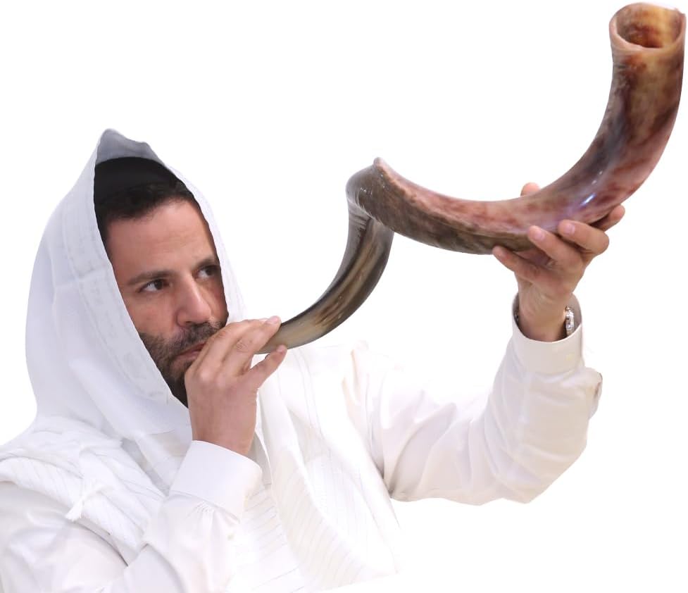 Kosher Kudu Shofar Horn from Israel 32”-36” – Traditional Half Polished Kudu Yemeni Shofar Holy Voice Easy Blowing Ancient Jewish Musical Instrument.