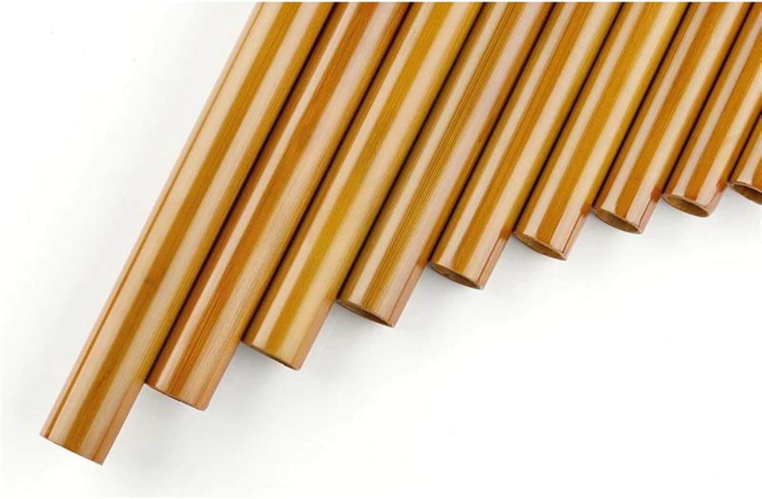 pan flute for beginners 15 Pipes Brown Pan Flute G Key Pan Pipes Woodwind Instrument Chinese Traditional Musical Instrument Pan Flute (Color : Left)