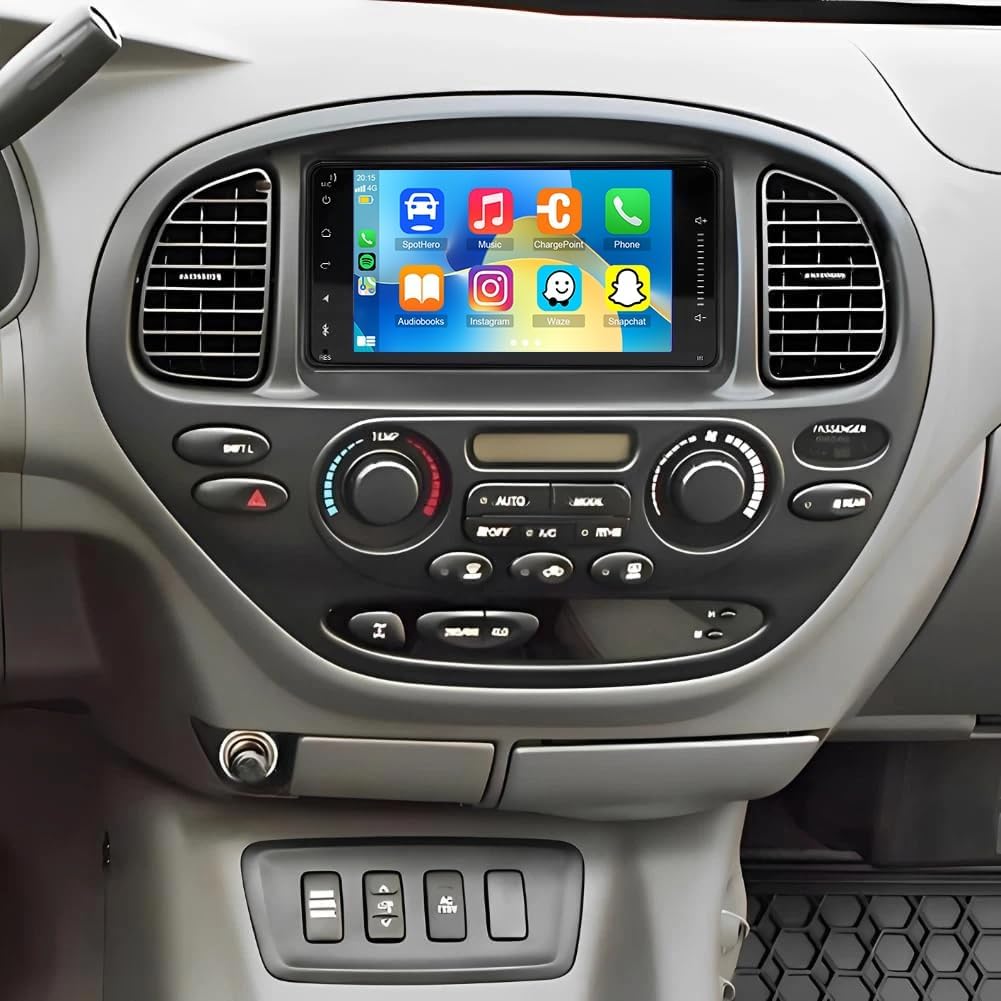 2G+64G Car Radio Upgrade for Toyota Sequoia 2003-2007 with Wireless CarPlay and Android Auto, 7 Inch Touchscreen Android 13 Double Din Car Stereo w/Bluetooth GPS WiFi FM RDS SWC Camera