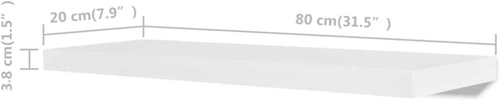 Floating Shelves,Wall Storage Shelves, Wall Mounted Shelf Organizer Unit Display Shelf,for Living Room, Bedroom, Kitchen, Bathroom,Office,Wall Shelves 4 pcs White 31.5