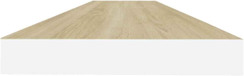 Floating Wall Shelves 2 pcs,Floating Wall Shelves,Floating Shelf Wall Shelves for Bedroom,Living Room, Office Oak and White 35.4