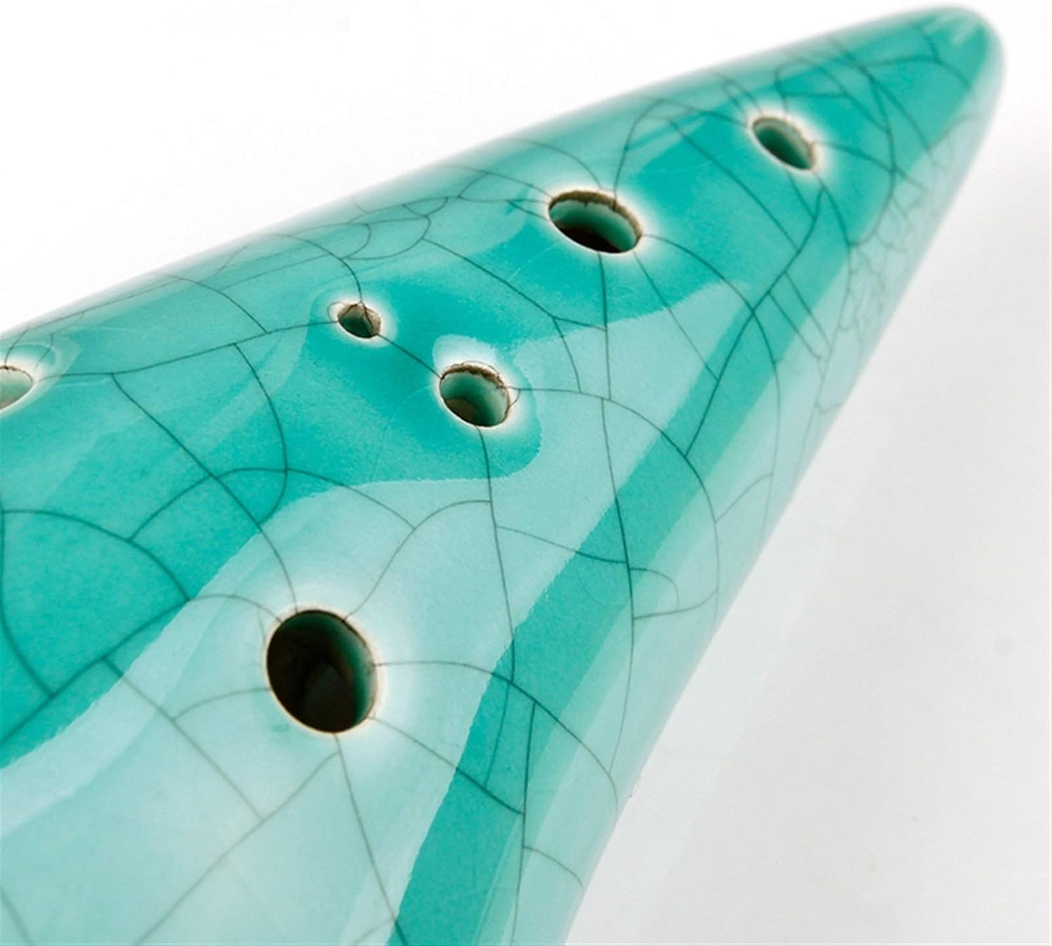12 Holes Alto C Ocarina Green Ice-Crack Special Music Instruments Chinese Woodwind Instrument Flute(Ocarina with Bag)