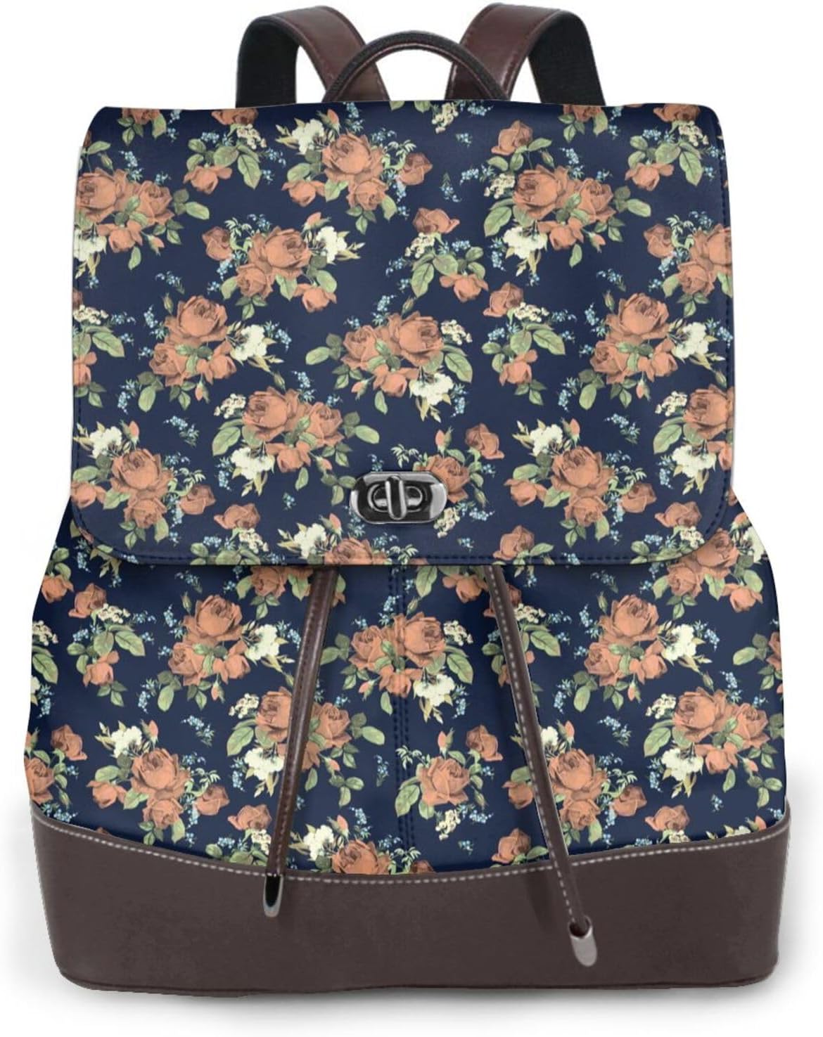 Watercolor Rose for Womens Backpack Purse Microfiber PU Anti-theft Large Fashion Designer Travel Bag Ladies Shoulder Bags