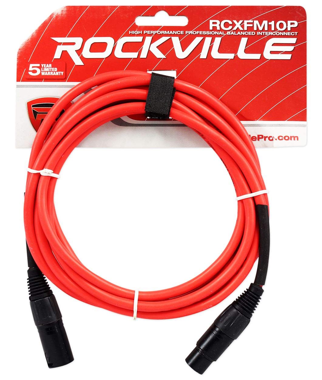 Rockville (2 RCXFM10P-B 10' Female to Male REAN XLR Mic/Speaker Cable Bundle with (2) RCXFM10P-BL Blue 10' XLR Cable, (2) RCXFM10P-R Red 10' XLR Cable, (2) RCXFM10P-Y Yellow 10' XLR Cable (8 Items)