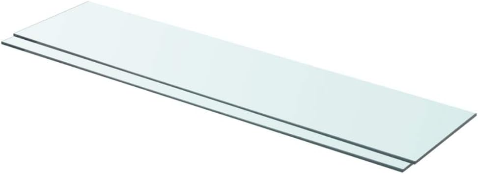 Shelves 2 pcs Panel,Storage Shelf,Organizer Unit Display Shelf,for Living Room, Bedroom, Kitchen, Bathroom,Office,Tempered Glass Clear 35.4