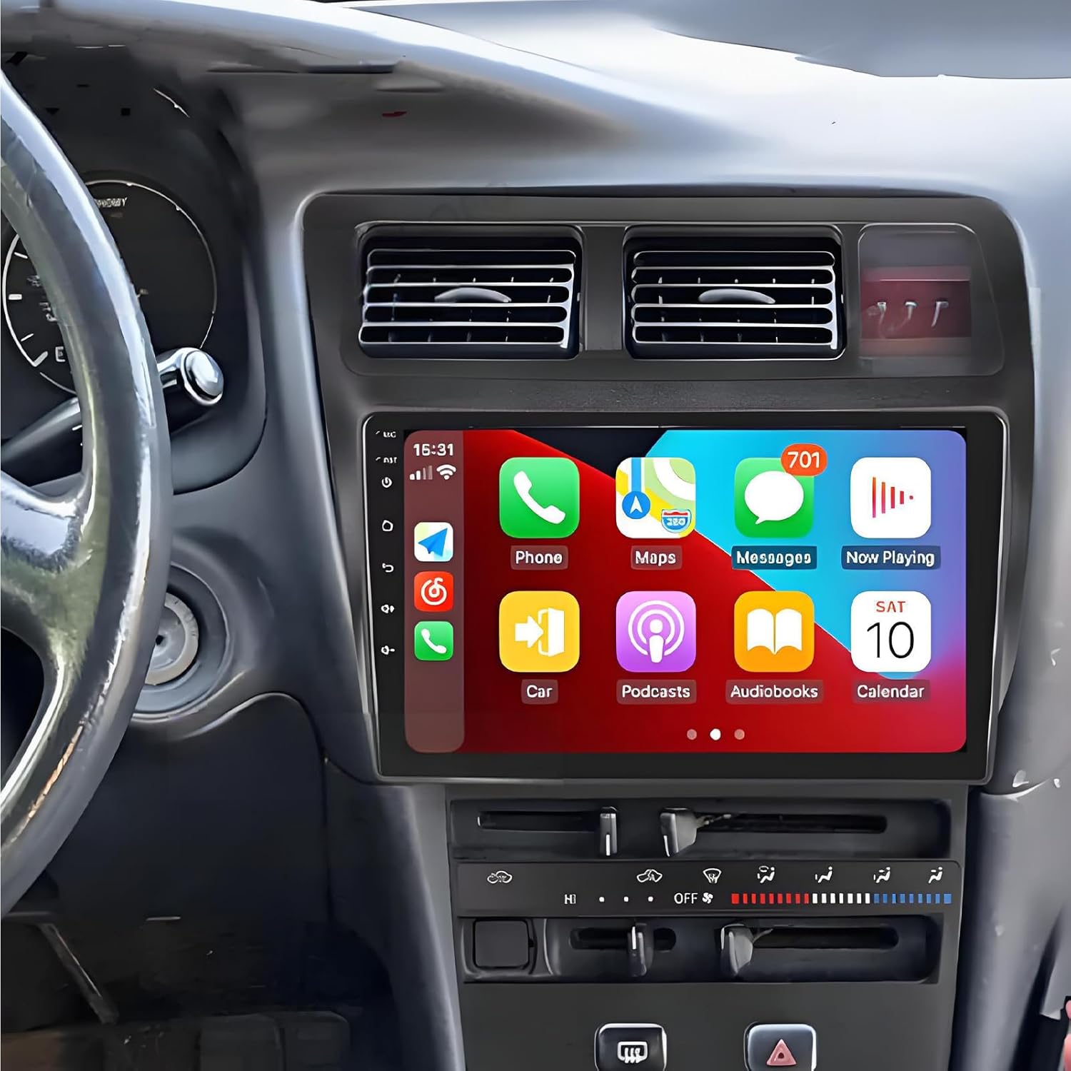 Car Stereo Radio Fit for Toyota Corolla 1991 1992 1993 1994 1995 1996 1997, 9 Inch Touchscreen Car Radio with Carplay & Android Auto Bluetooth WiFi GPS Navigation Backup Camera - 2+32GB(Manual AC)