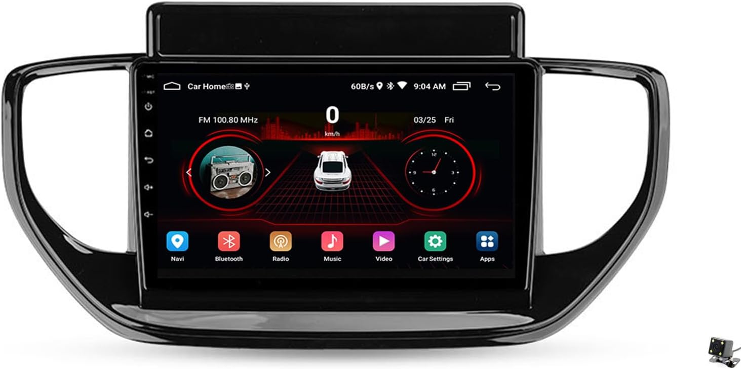 Android 12 Car Stereo for Hyundai Solaris 2020-2021 Radio with Wireless Car-Play Android Auto, 9 Inch Touch Screen Bluetooth with DSP SWC GPS Navigation WiFi FM Backup Camera MIC
