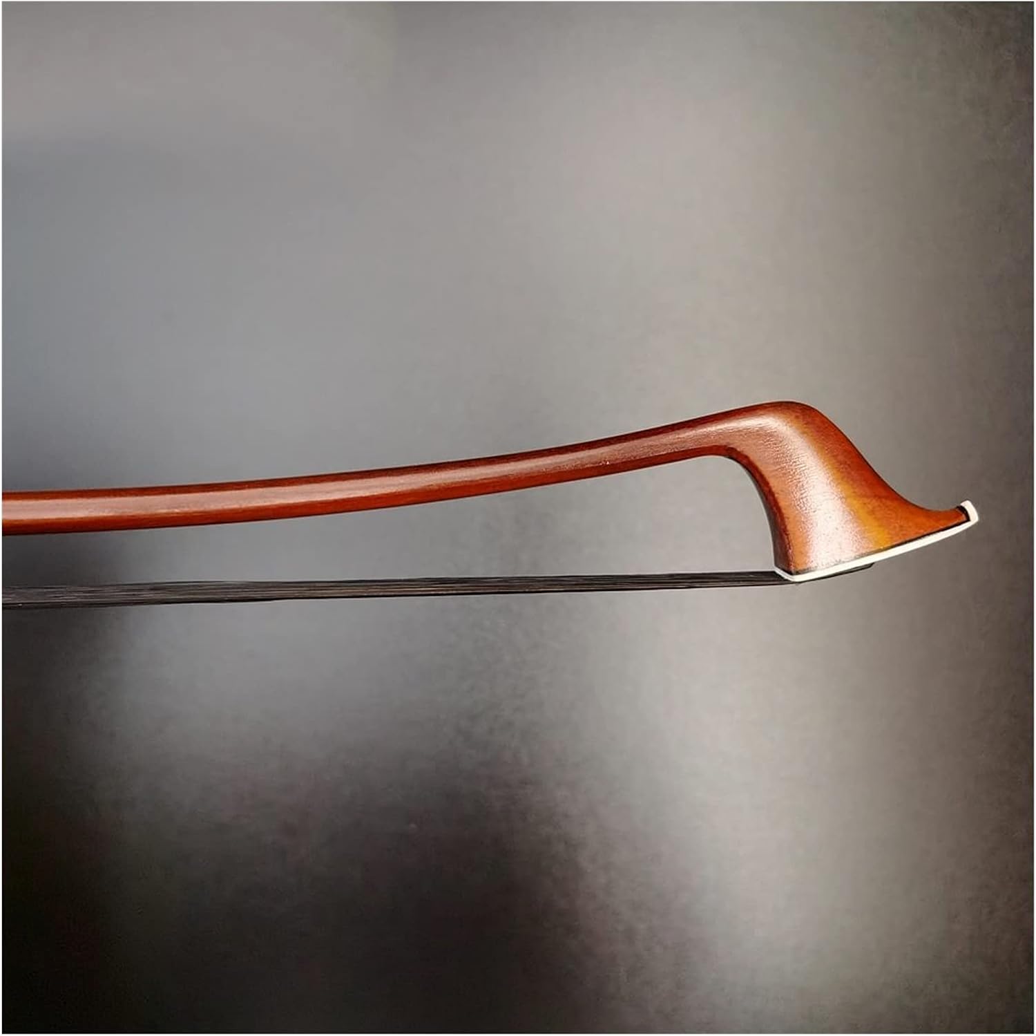 TSTS 4/4 Size Bass Bow Brazil Wood Round Stick Nickel Silver Parts Full Size Violin Bow