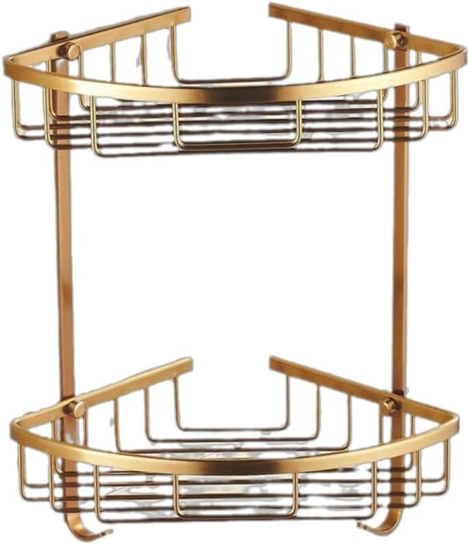 OAKITA Vintage Soild Brass Brush Bathroom Products Bronze Antique Classical Wall Mount Bathroom Accessories,Corner Shelf 1