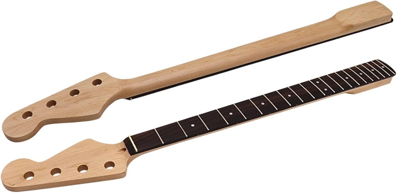 TSTS 4 String Electic Bass Guitar Neck Maple Wood Matte Finish 21 Frets Fingerboard Guitar Neck Guitar ​Neck Replacement