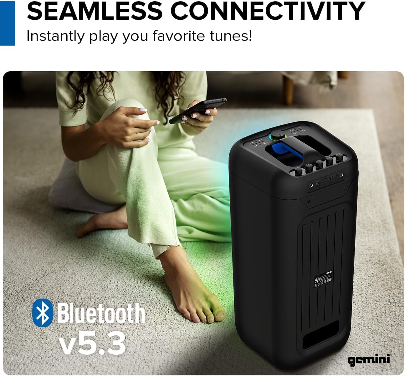 Gemini 200W Portable Bluetooth Party Speaker with Dual 6.5