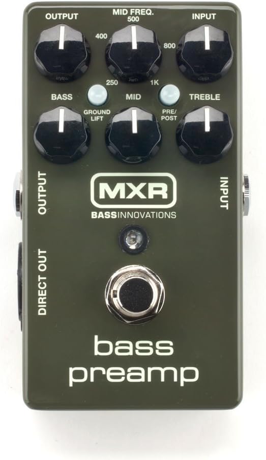 MXR M81 Bass Preamp Effects Pedal Bundle with 4 MXR Right Angle Patch Cables
