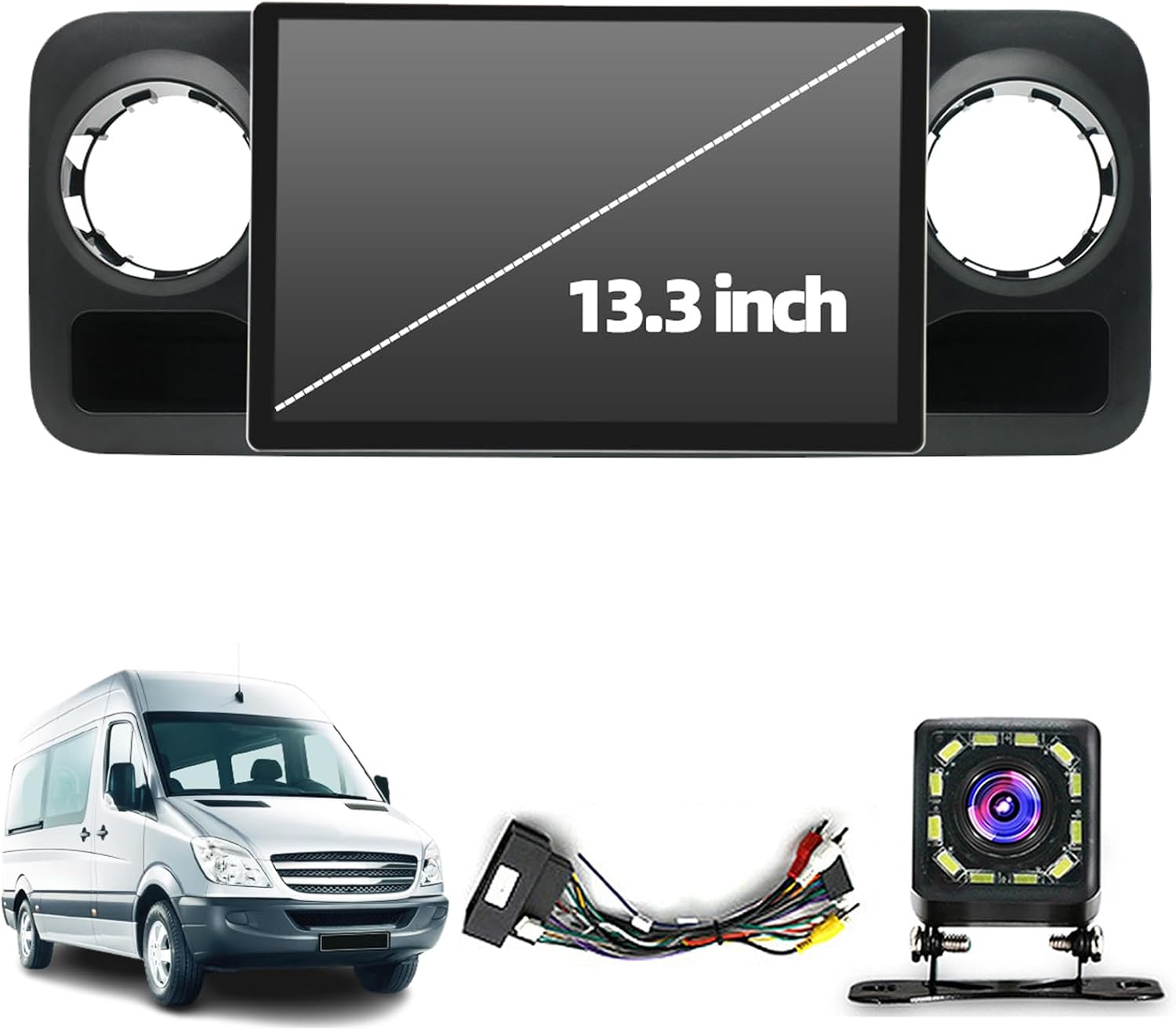 Android 13 Car Radio Stereo for Mercedes-Benz Sprinter (2018-2022), 13.3 inch Touch Screen Multifunctional Video Audio Player System with Carplay GPS Bluetooth Mirror Link(Size:8+256 G)