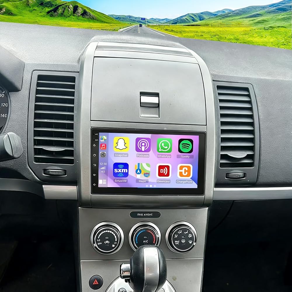 2+64G Car Stereo for Nissan Sentra/Sylphy 2007-2012 with Wireless Carplay&Android Auto,7 Inch Android 15 Touchscreen Bluetooth Car Radio with GPS, WiFi, FM Radio,Backup Camera,SWC,MIC