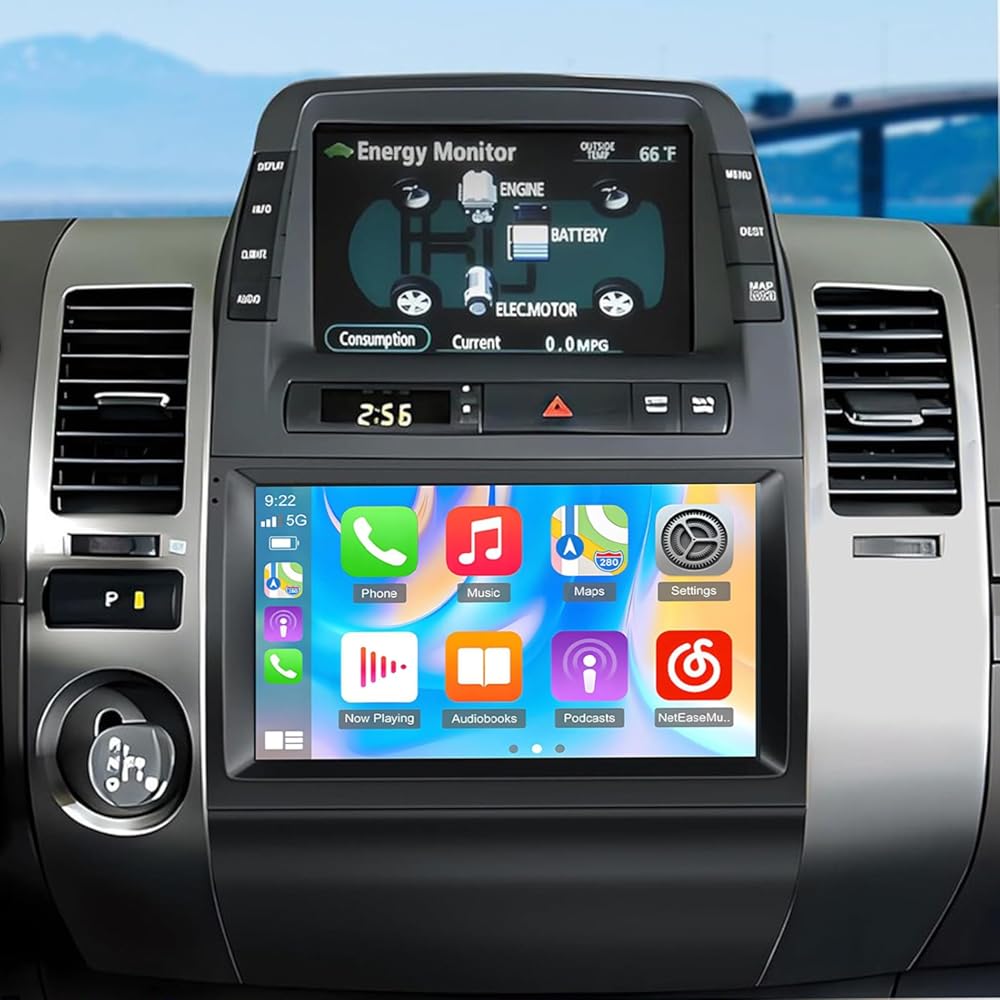 Car Stereo Radio Fit for Toyota Prius 2003 2004 2005 2006 2007 2008 2009, 9 Inch Touchscreen Car Radio Android 13 with Carplay & Android Auto WiFi GPS Navigation Bluetooth USB Backup Camera - 2+32GB