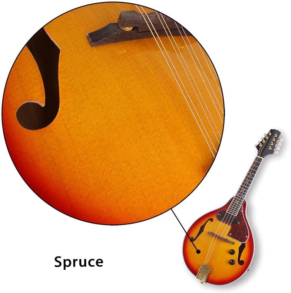 Mandolin Instrument Electric, Sunset Color Mandolin Strings Cloth Music Instruments For Adults with 3 meters Cable for Beginner Adults Teens Adults