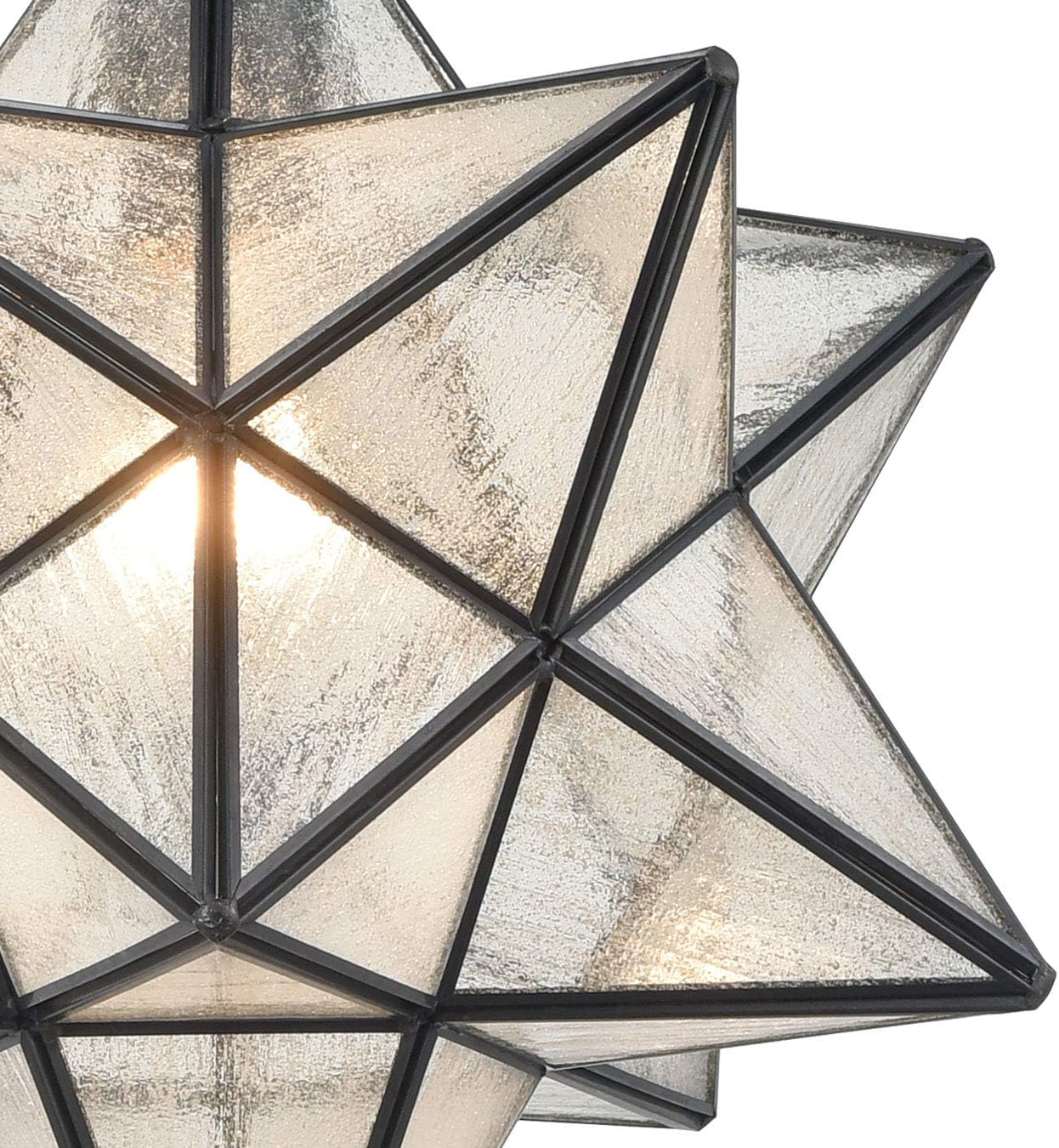 14'' Moravian Star Pendant Light Seeded Glass Star Lights with Adjustable Hanging Chain Light for Kitchen Bedroom Dining-Dimmable