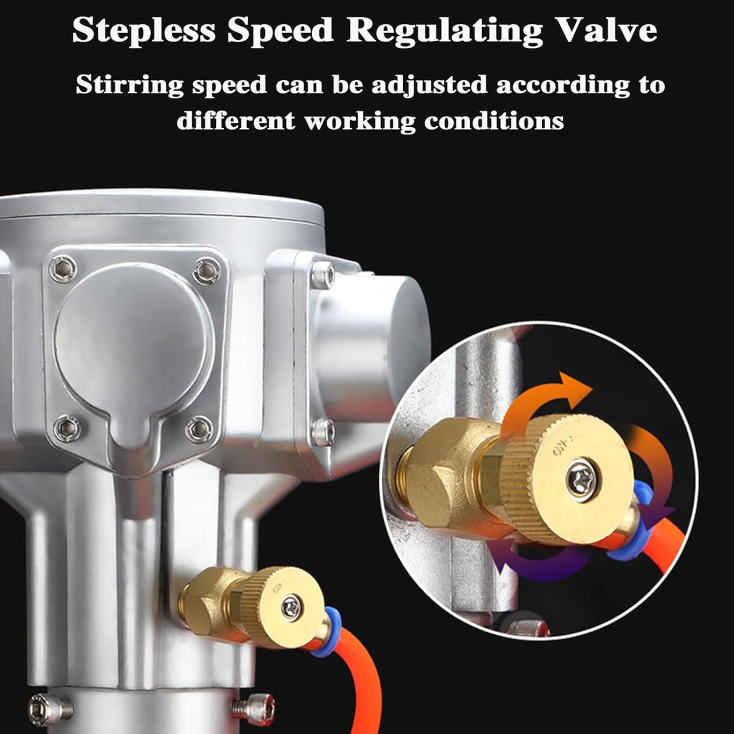 1 Gallon Pneumatic Mixer, 1/8HP Desktop Vertical Coatings Mixing Machine, Working Pressure: 0.1-0.8mpa/Speed: 0-4800r/min/Impeller Diameter: 6cm, for Food, Paint