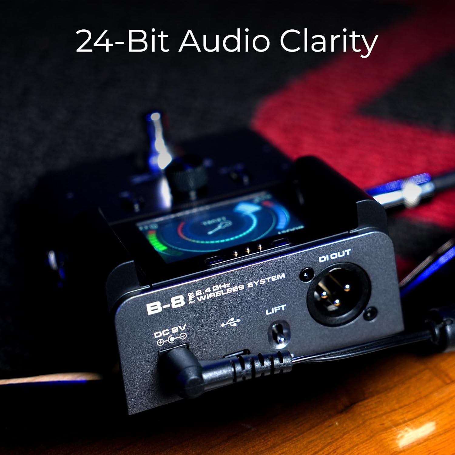 NUX B-8 Wireless System for Guitar, Bass, Various Instruments with Electronic Pickups. Built in Booster/Tuner. Wireless Solution for Gigging, Home Playing