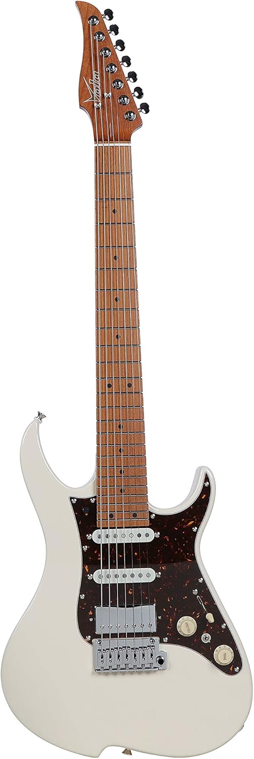 Vola Electric Guitar OZ 7 QGM J1 Vintage White Gloss Handmade in Japan MIJ Roasted Maple Neck Stainless Steel Frets Gotoh Bridge Gotoh Locking Tuner Signature model 7 Strings Modern C Neck